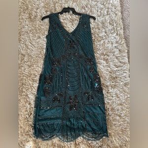 Green Great Gatsby style dress